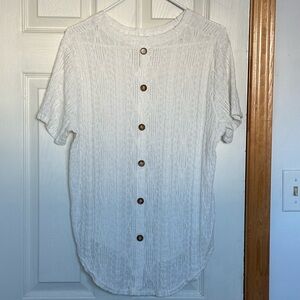 Ladies XL sheer, stretchy, knit style blouse